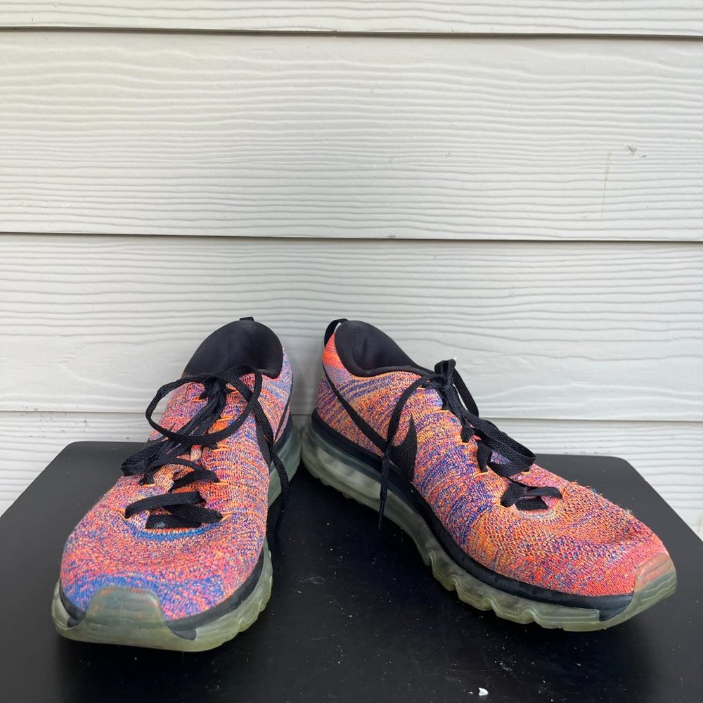Nike men's Air Max Flyknit Blue Concord Crimson Sneakers Sz 11 Style 620469-404 - Picture 3 of 10